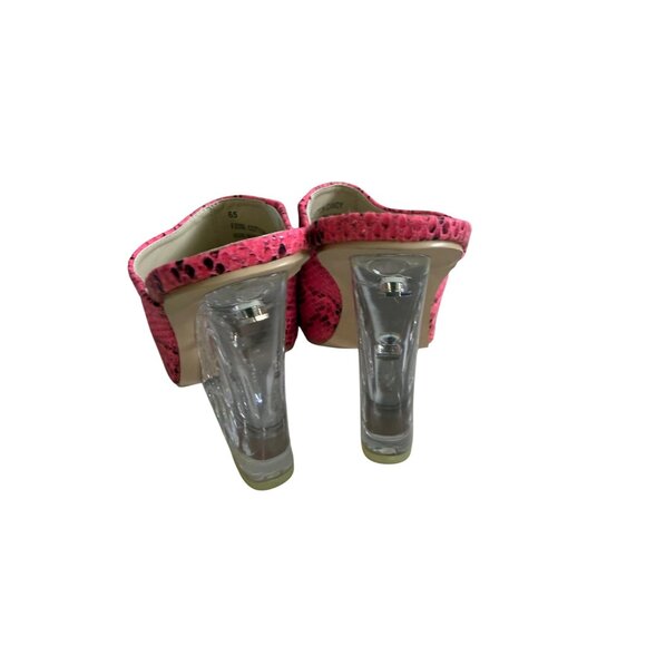 LEMONADE Cotton Candy Snake Pront Lucite Wedges Sandals Size 6.5 - Picture 3 of 7
